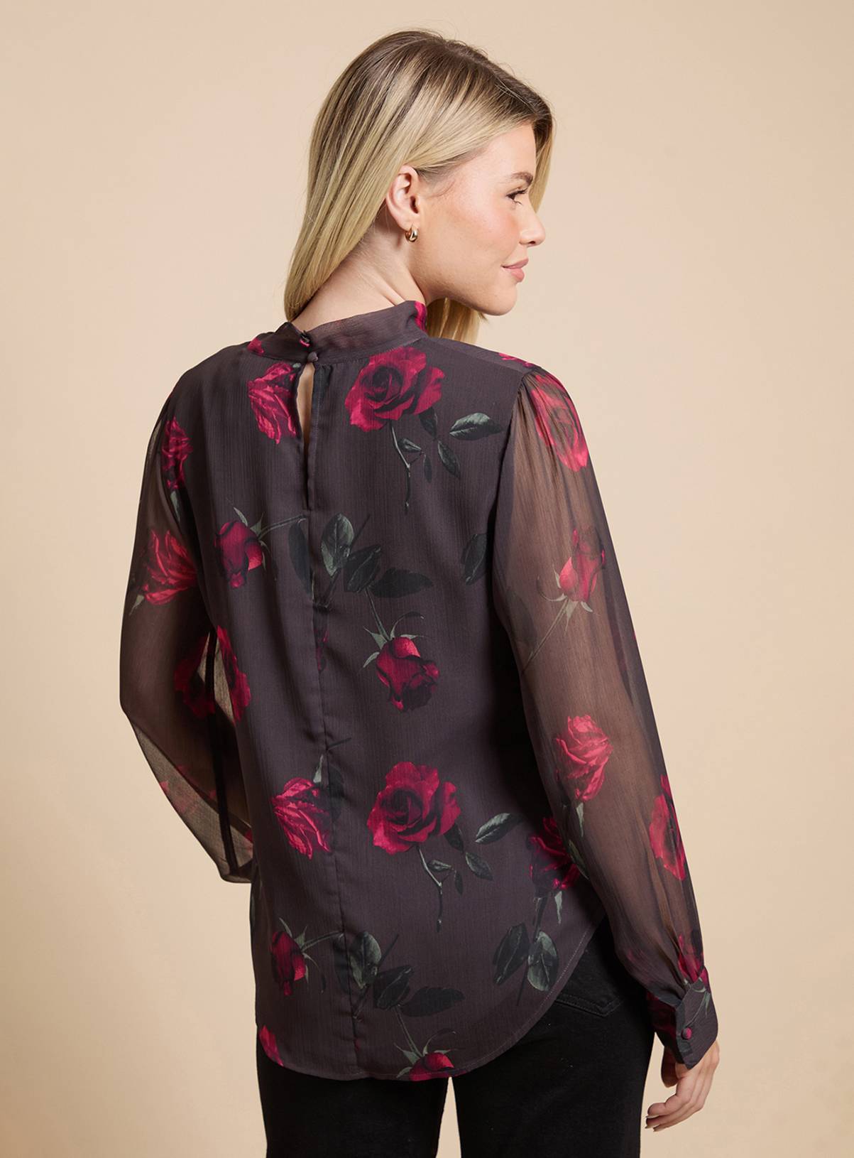 DOROTHY PERKINS Floral Printed Chiffon Pussy Bow Tie Blouse 18 - Image 3